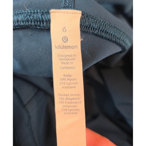 Lululemon Leave The Pack Crop Leggings Womens 6 Nile Blue‎ 23" Gym Athleisure - Picture 5 of 10